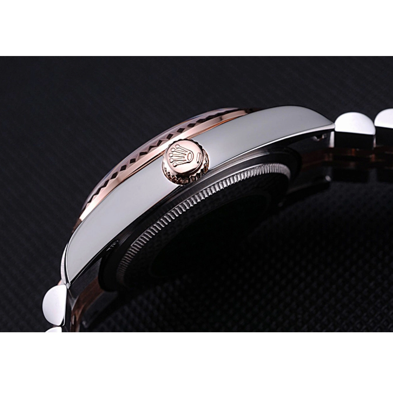 Aaa replica watch Steel DateJust Rolex Black Stainless and Dial Gold Bracelet 622545 0709